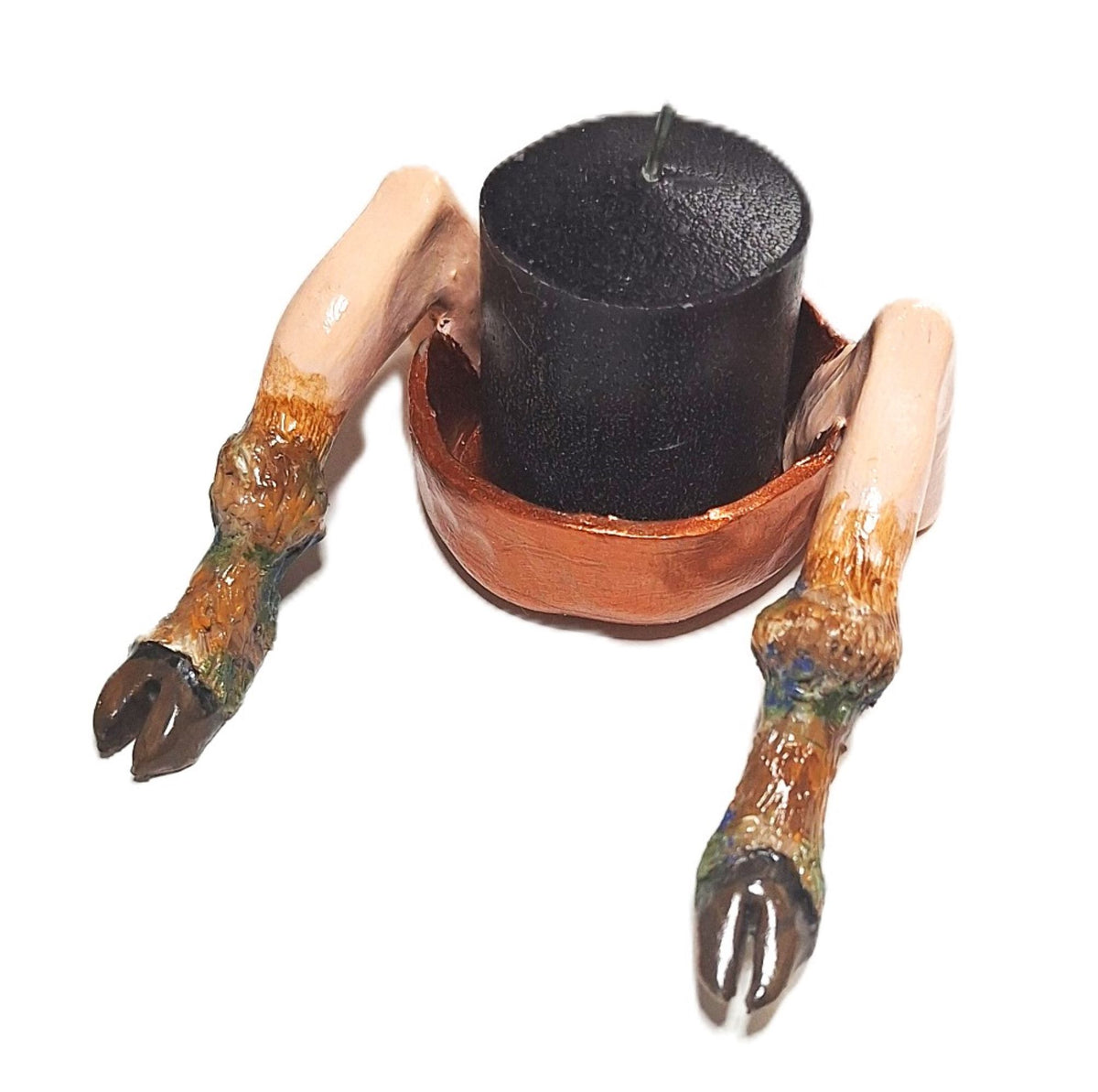 Halloween Conjuring Cloven Hoof SATYR Candle Holder Pagan Horror Decor