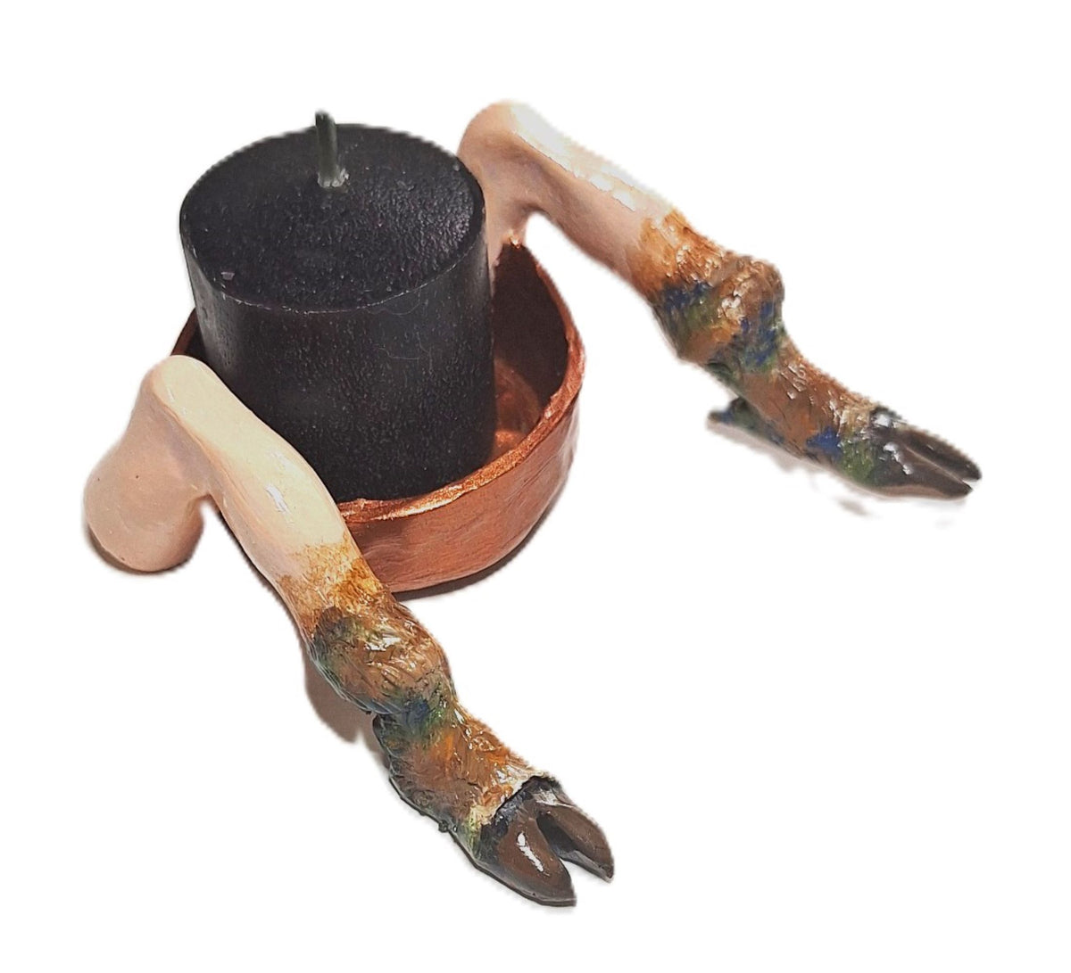 Halloween Conjuring Cloven Hoof SATYR Candle Holder Pagan Horror Decor
