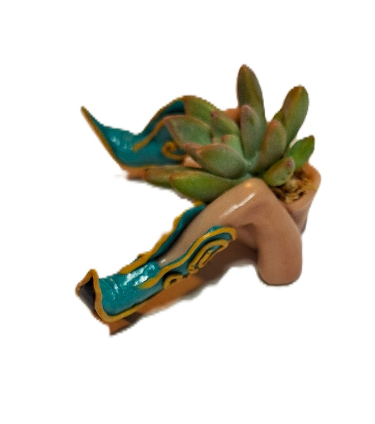 Southwestern Cowboy Boot Succulent Planter Rodeo Decor Desk Planter with plant included.