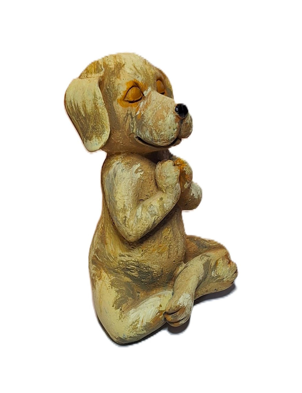 Buddha Pups Meditating Dog Resin Statue, Hand-Painted Artisan Collectible Figurine