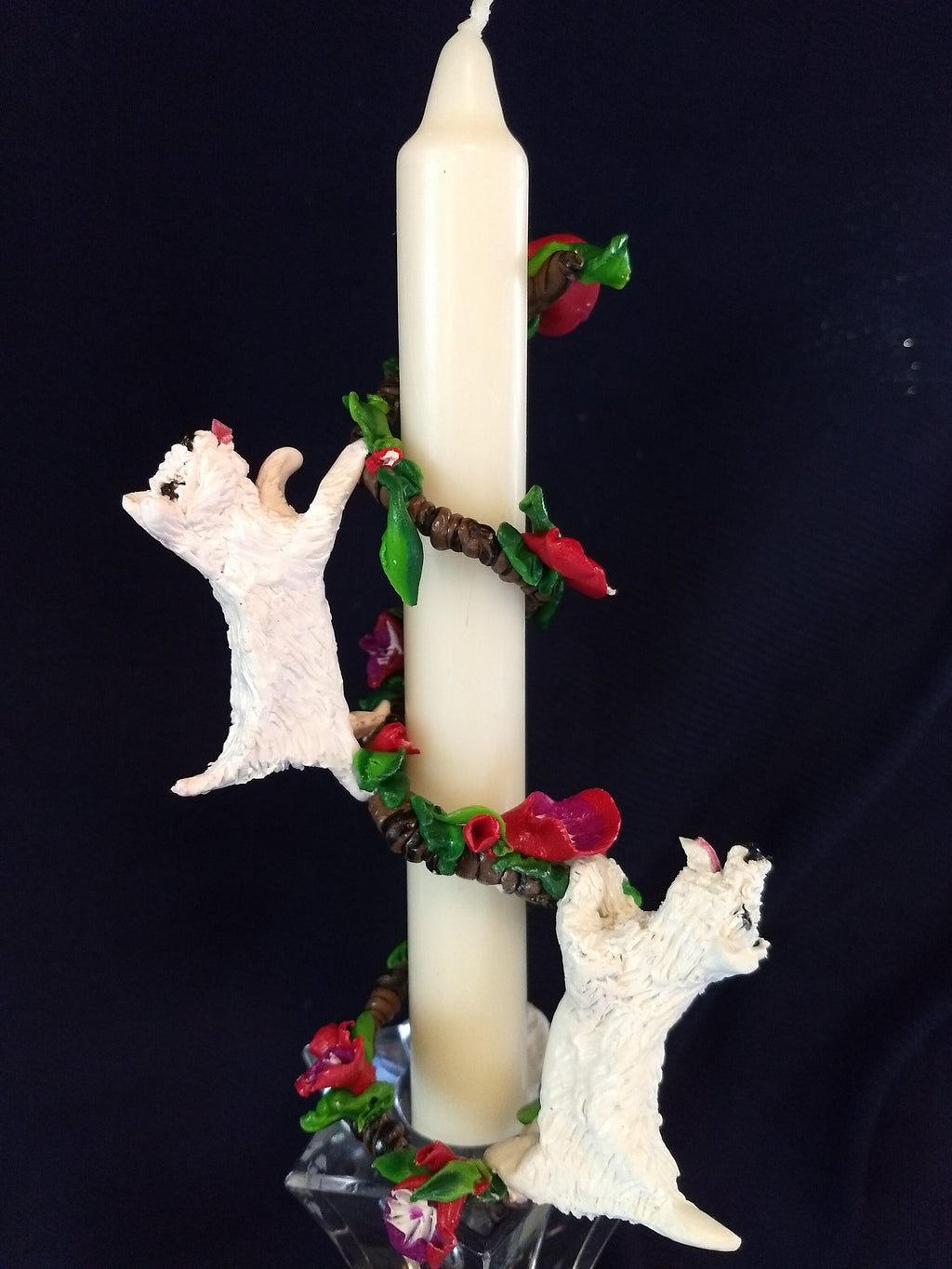 Ceramic Reusable Westies Candle Wraps Set (2) Candles Included.