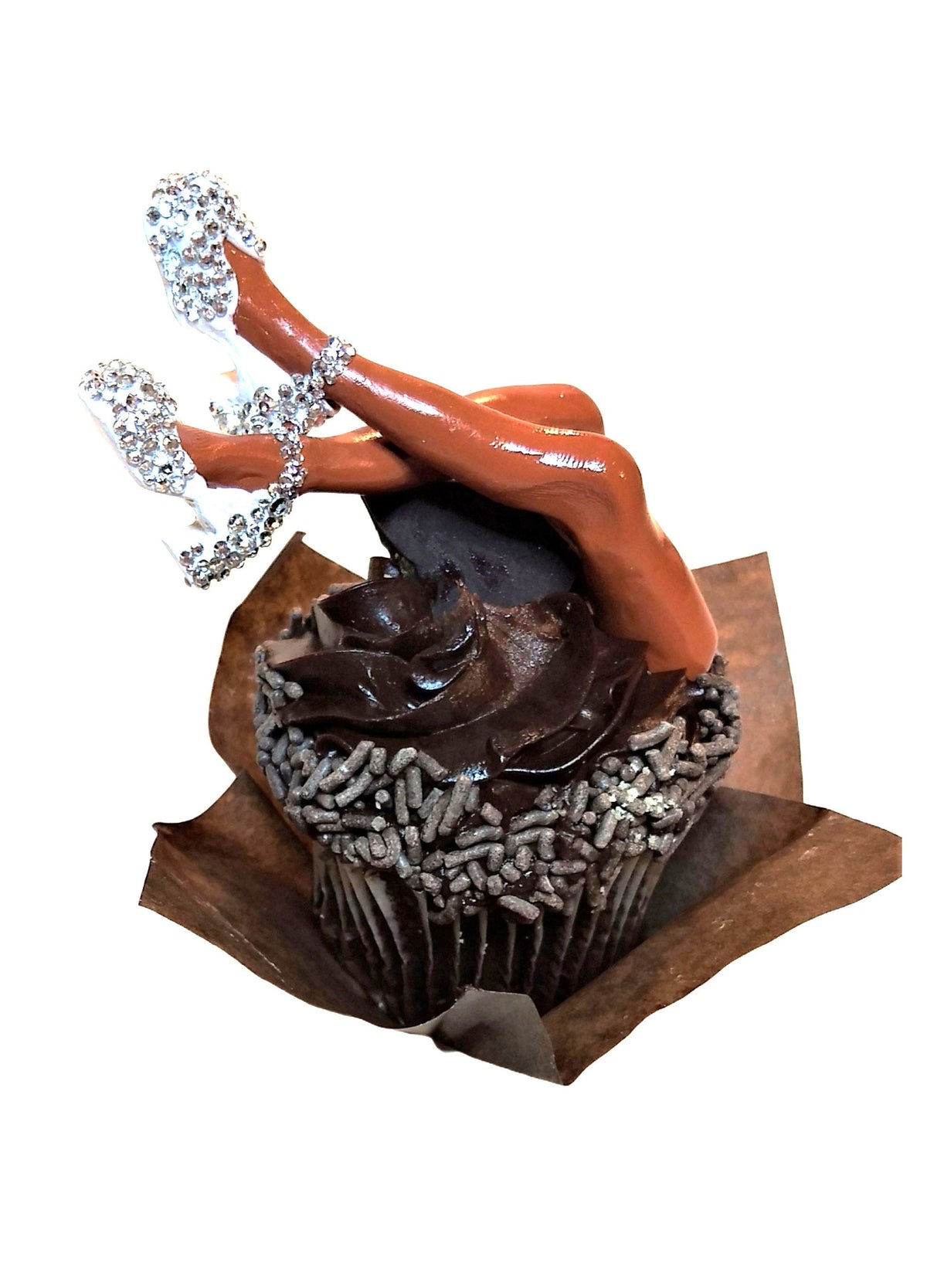 Ceramic Female Legs Cake Topper or Rim Hanger 5” Novelty Party Decoration Assorted Shoes & Skin Tones