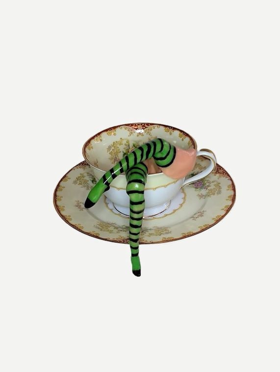 Hanging Witch Legs Drink Decor • Green Striped Halloween Cup & Glass Topper • Funny Witch Party Accessory • Reusable Rim Decoration