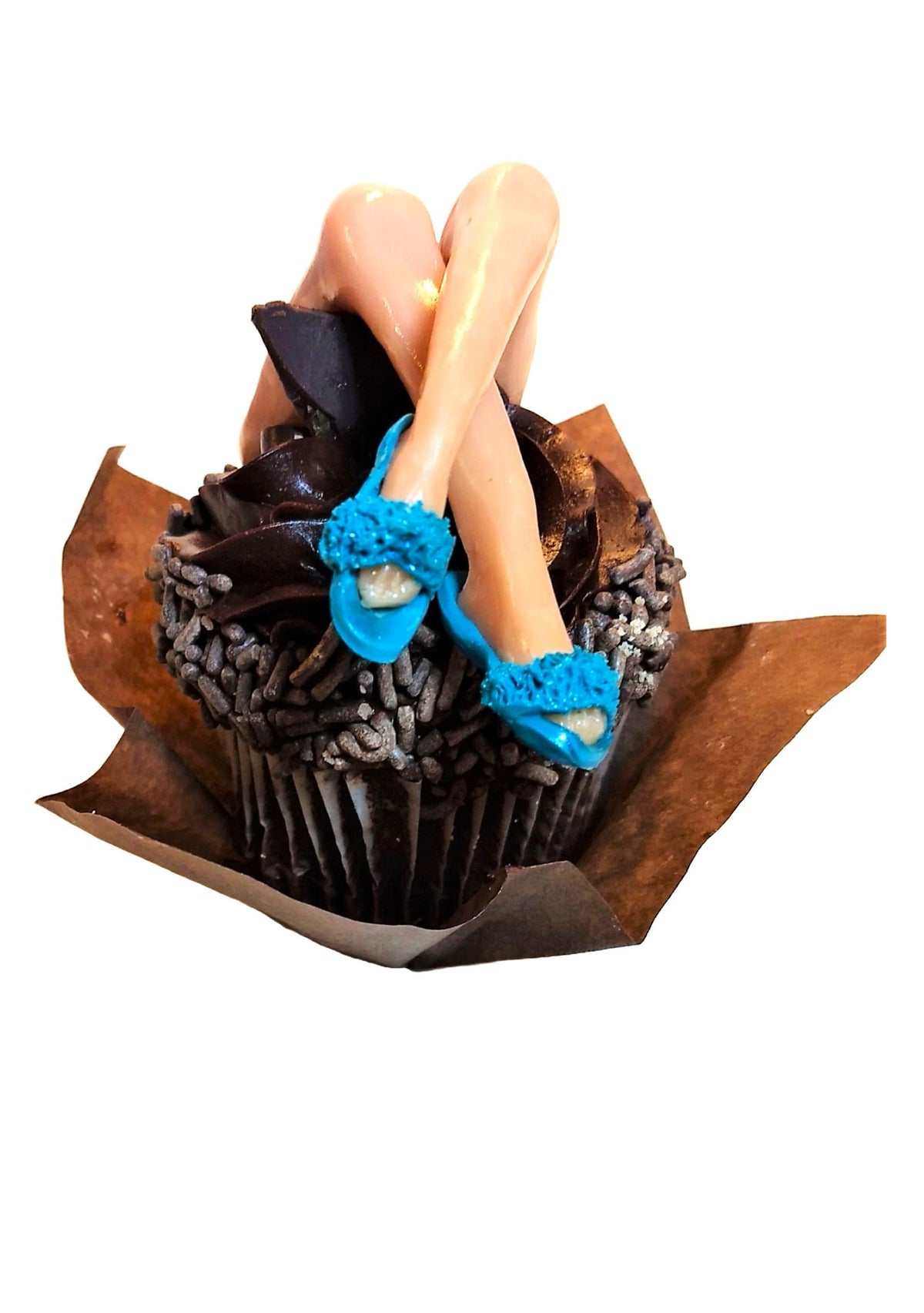 Ceramic Female Legs Cake Topper or Rim Hanger 5” Novelty Party Decoration Assorted Shoes & Skin Tones