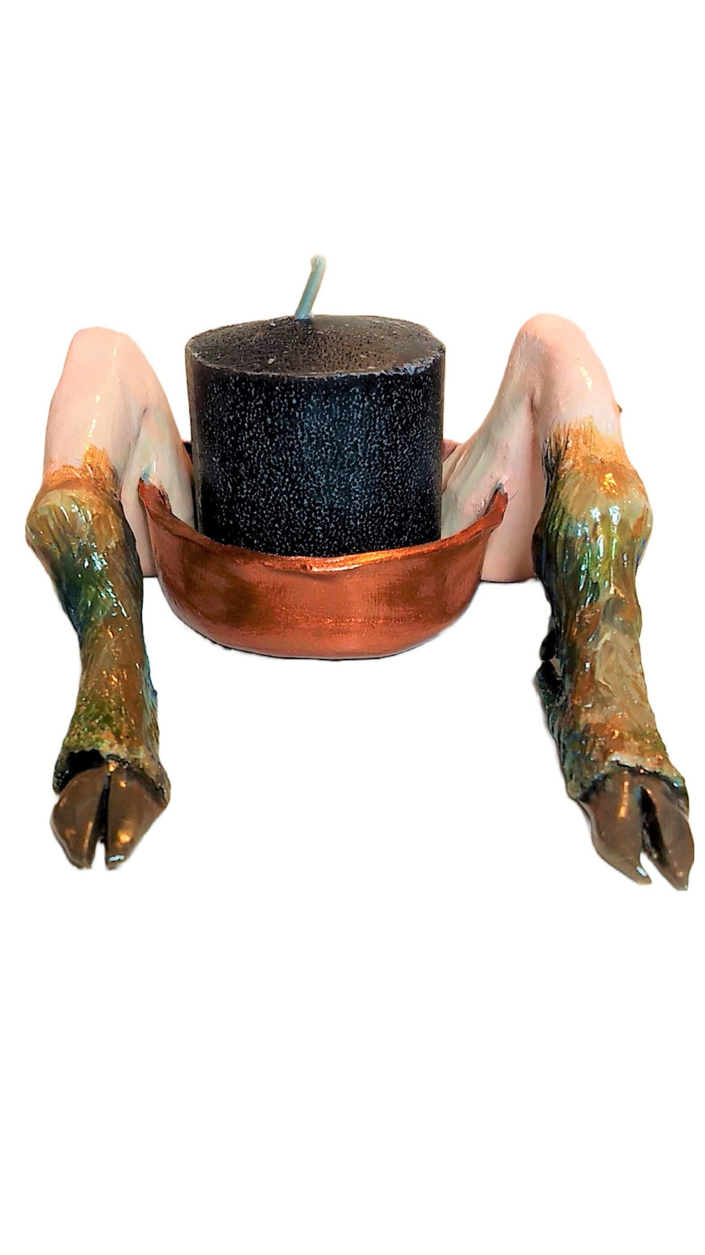 Halloween Conjuring Cloven Hoof SATYR Candle Holder Pagan Horror Decor