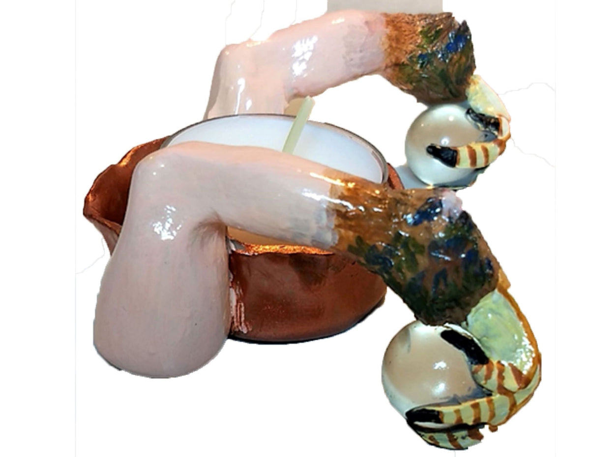 Halloween Conjuring Claw & Crystal Candle Holder Horror Pagan Decor