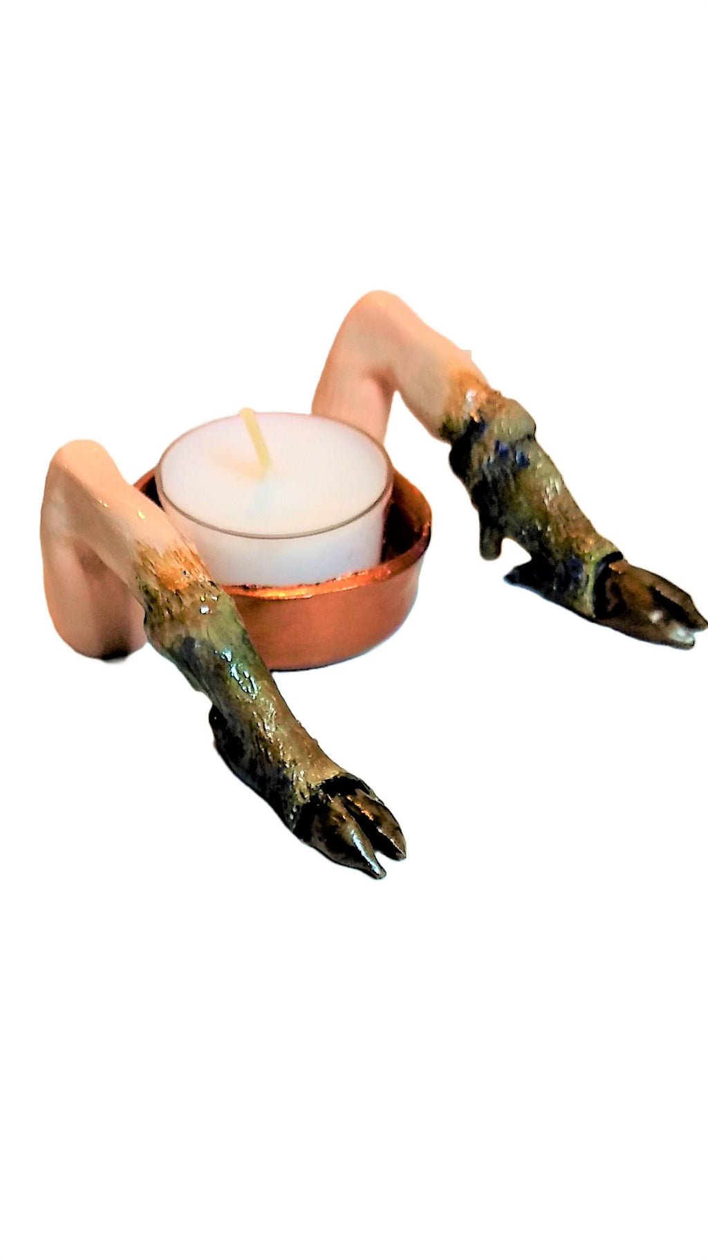 Halloween Conjuring Cloven Hoof SATYR Candle Holder Pagan Horror Decor