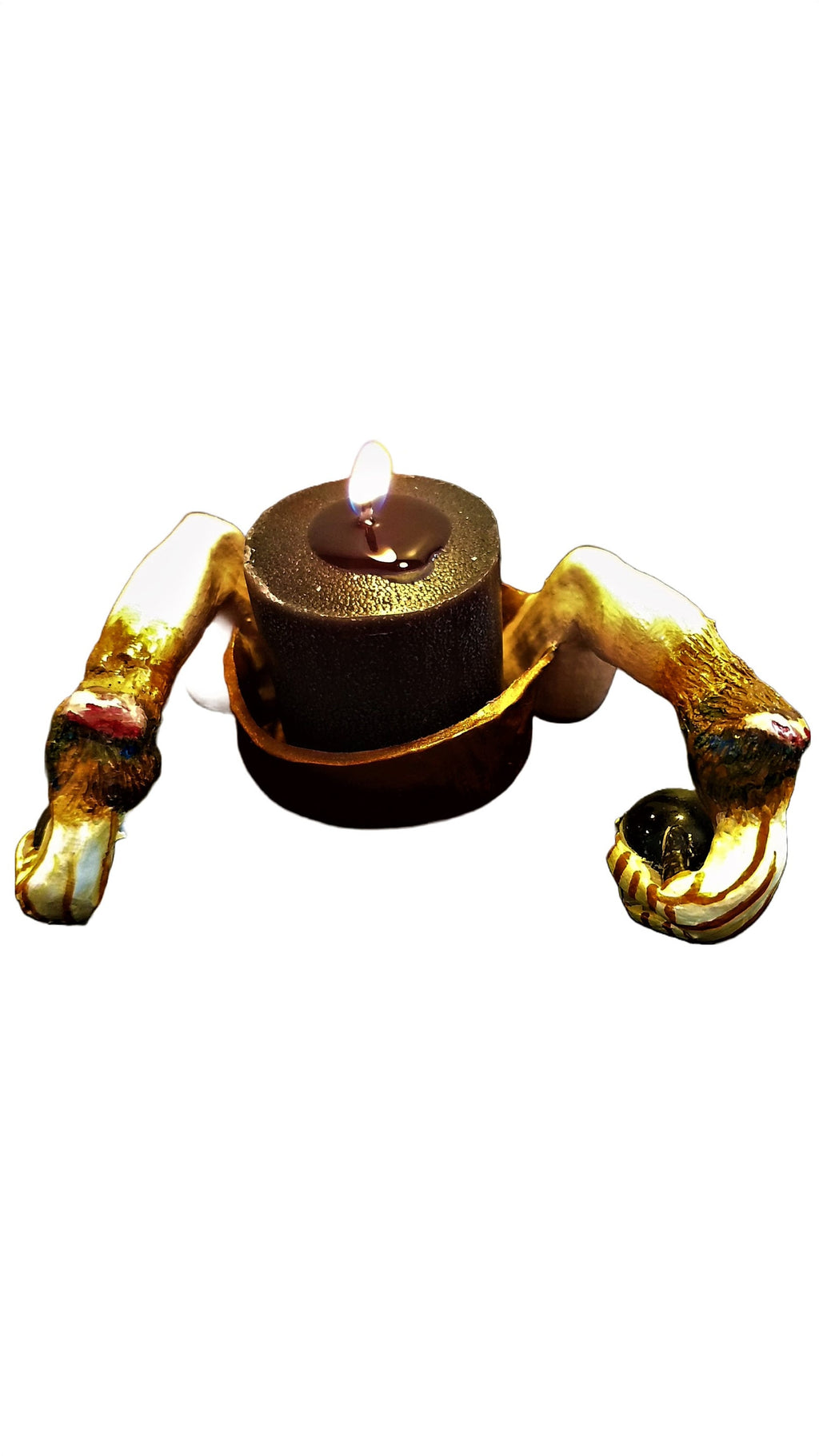 Halloween Conjuring Claw & Crystal Candle Holder Horror Pagan Decor
