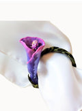 Ombre Lily Napkin Rings Set of 4 – Blue/Purple Floral Table Decor