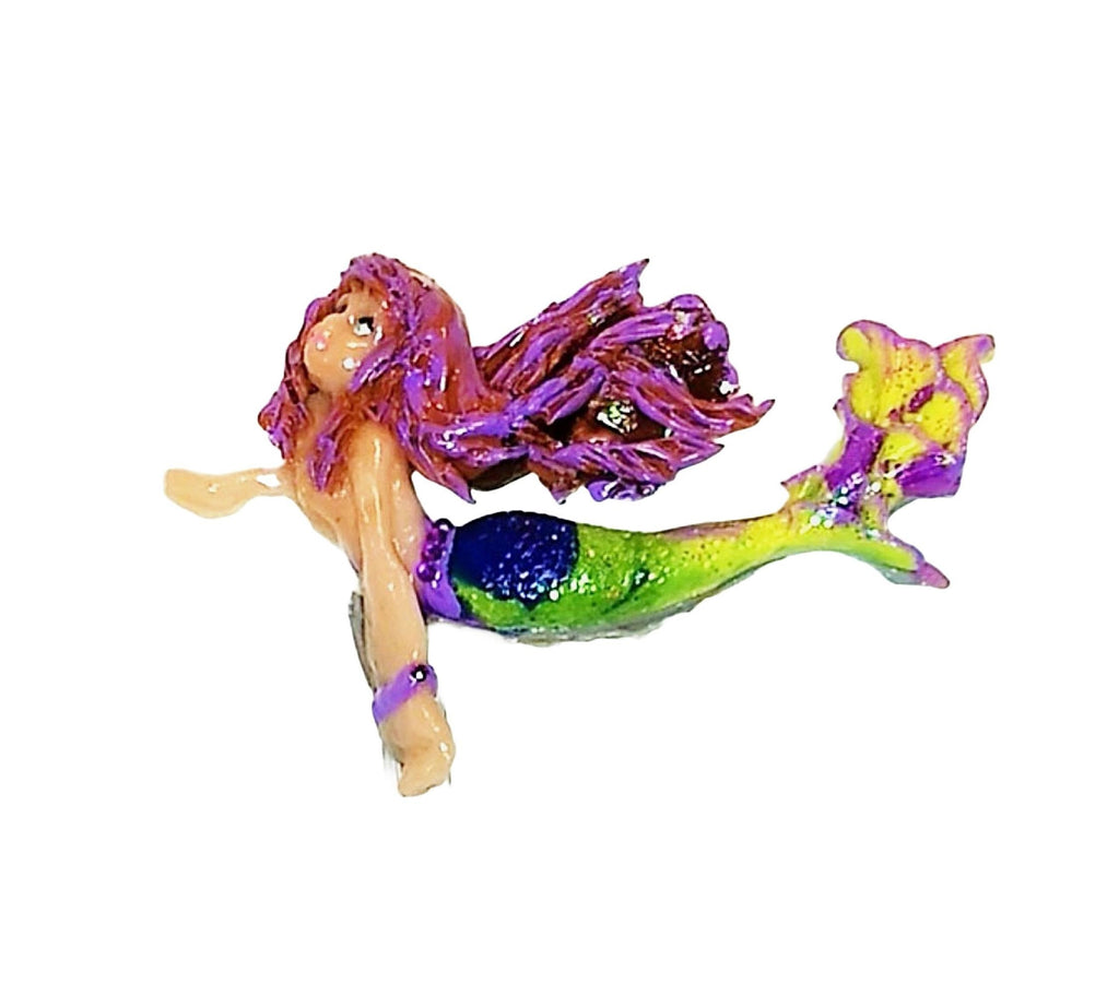 Mermaid 4" Hair Combs Set with Colored Crystals and Iridescent Glitter.