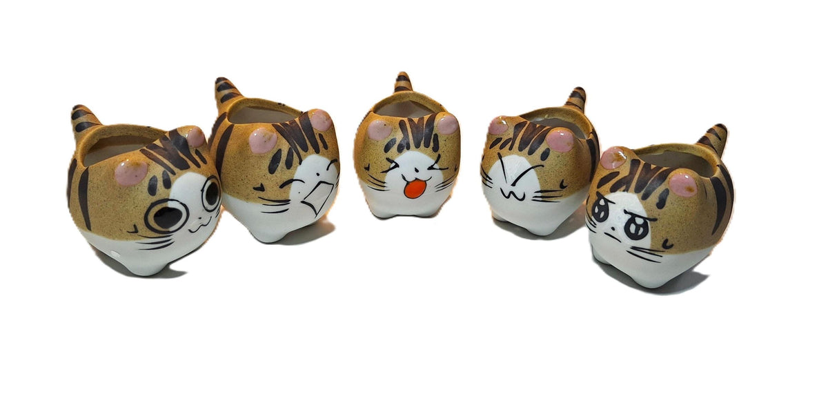 Tiger Kitty Mini Ceramic Cat Pot – Choose Your Kitty Character