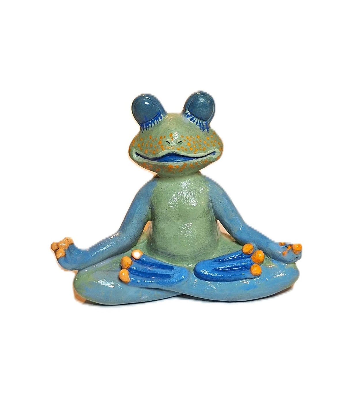 Meadow Calm Yoga Zen Frog Buddha Statue Hand Painted Indoor/Outdoor