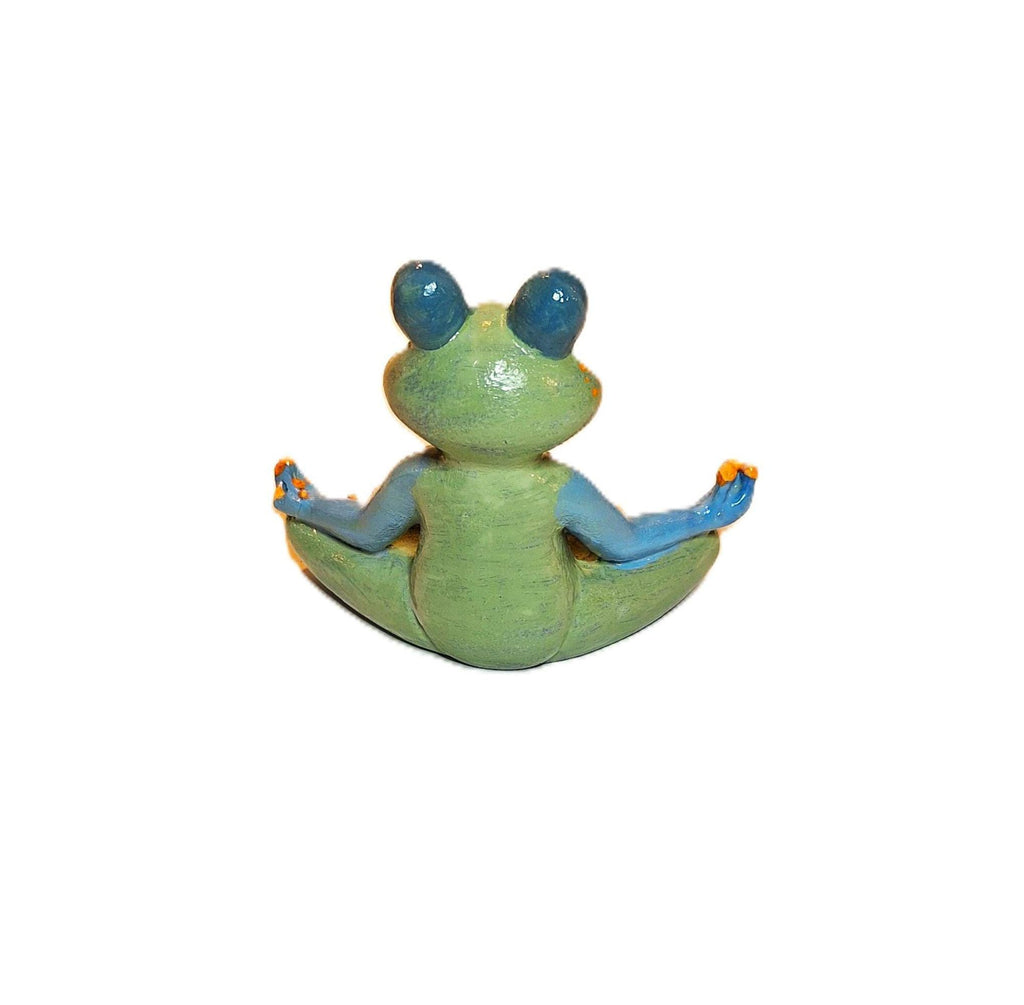 Meadow Calm Yoga Zen Frog Buddha Statue Hand Painted Indoor/Outdoor