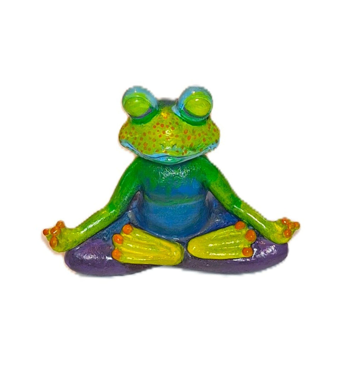 Buddha Yoga Meditation Zen Frogs Statues -SET Hand Painted Pair Indoor/Outdoor