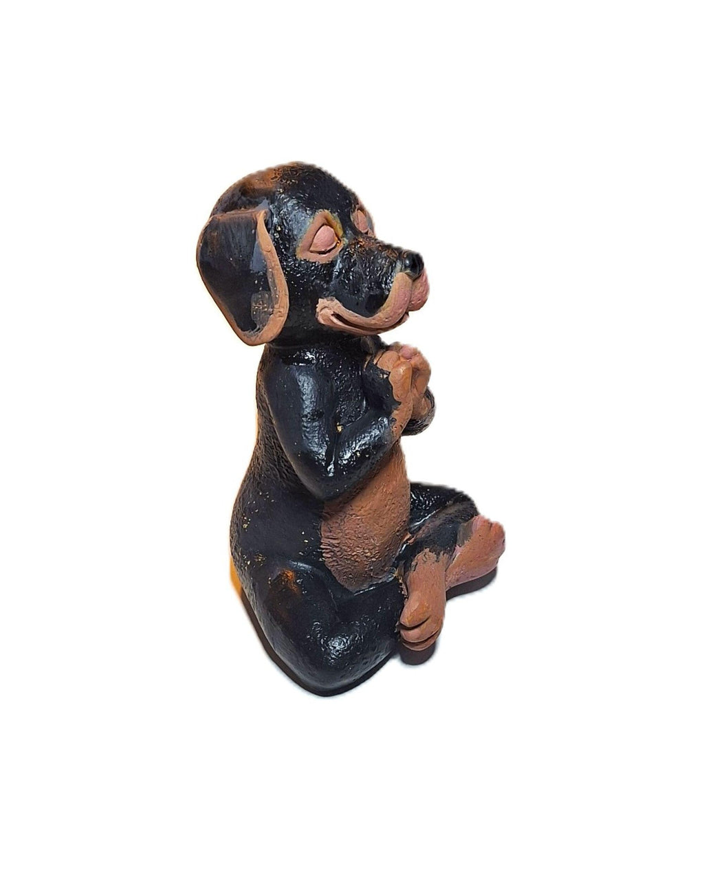 Meditating Dog Statue • Yoga Puppy Figurine • Zen Buddha Dog Decor • Hand‑Painted Resin Gift