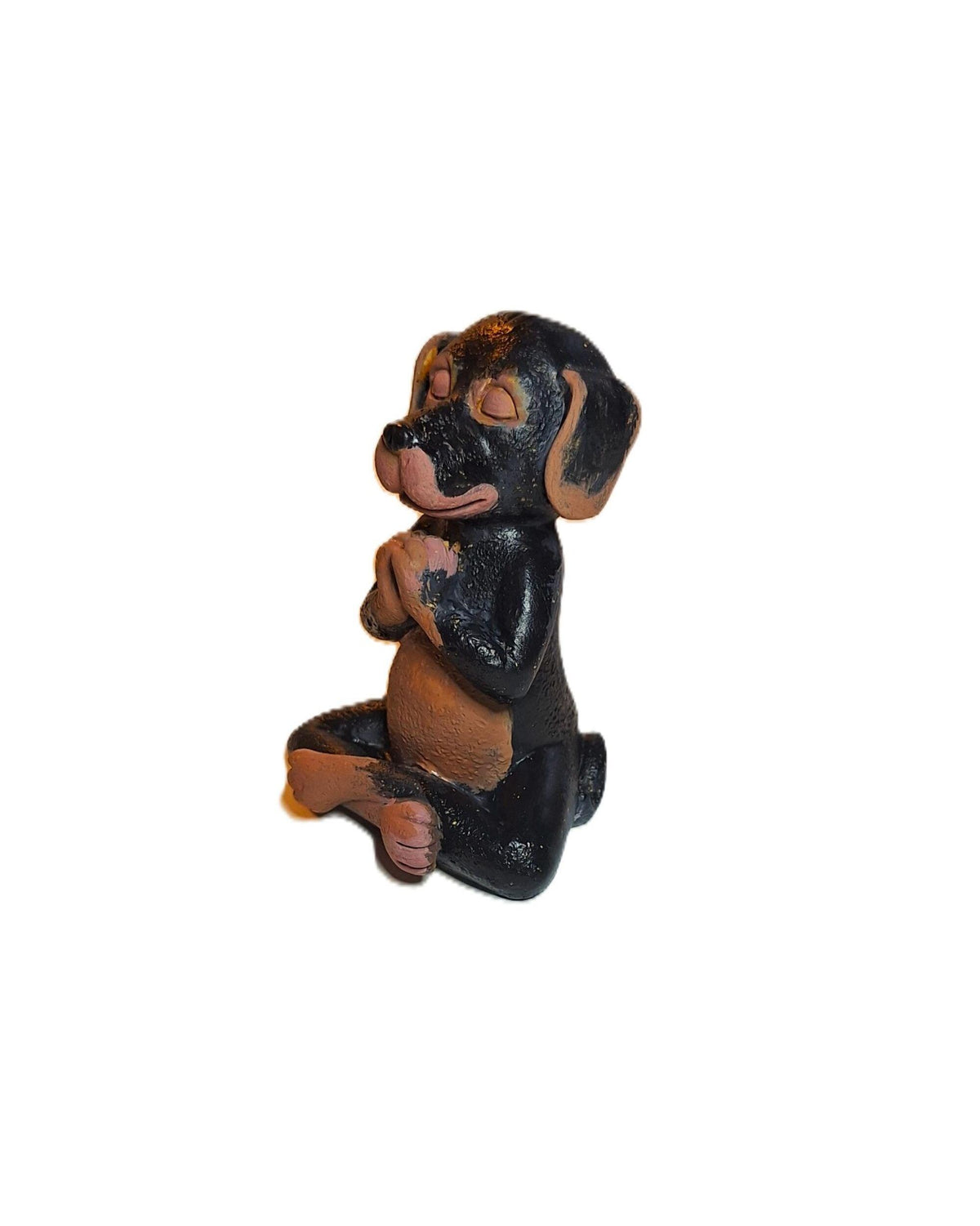 Meditating Dog Statue • Yoga Puppy Figurine • Zen Buddha Dog Decor • Hand‑Painted Resin Gift