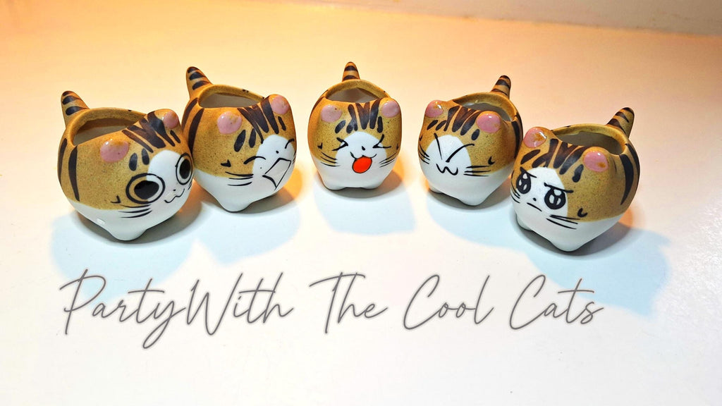 Tiger Kitty Mini Ceramic Cat Pot – Choose Your Kitty Character