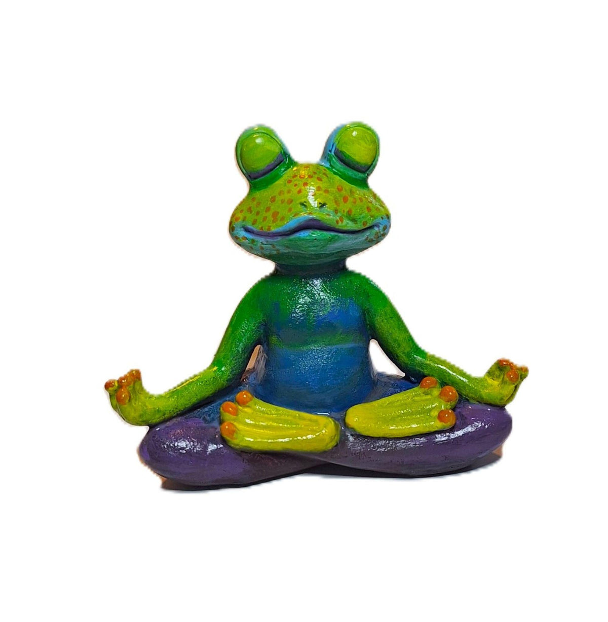 Buddha Yoga Meditation Zen Frogs Statues -SET Hand Painted Pair Indoor/Outdoor