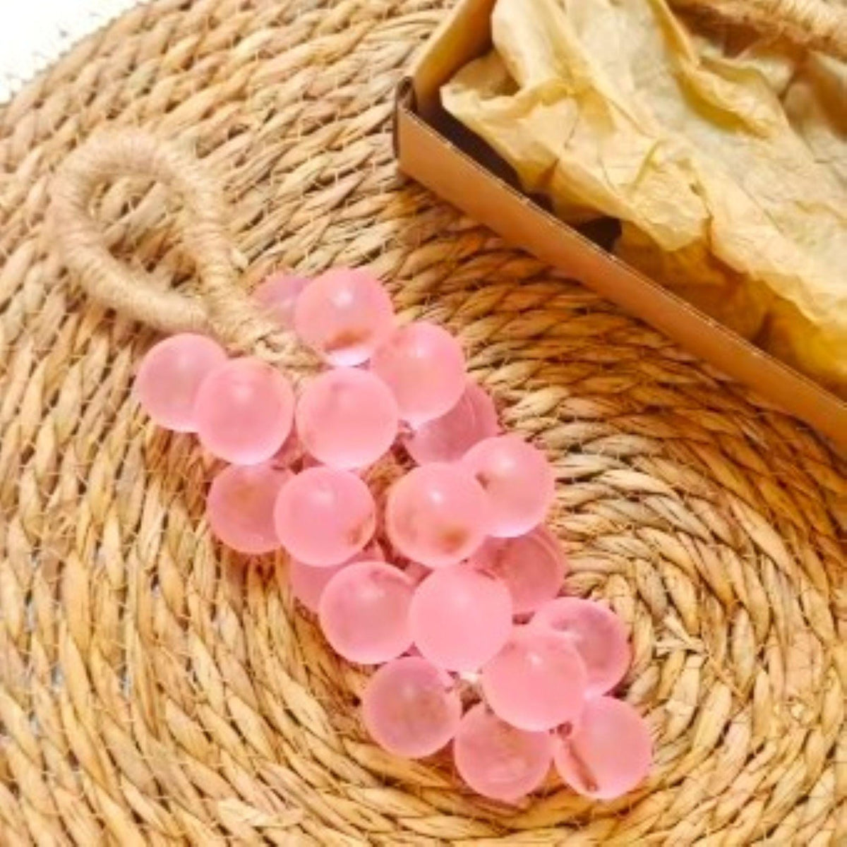 Grape Cluster Soaps, Bamboo Gift Box, Rustic Wedding Favors, Citrus Scent