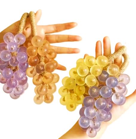Grape Cluster Soap Set Citrus Scented Botanical Spa Gift in Bamboo Box Assorted Colors