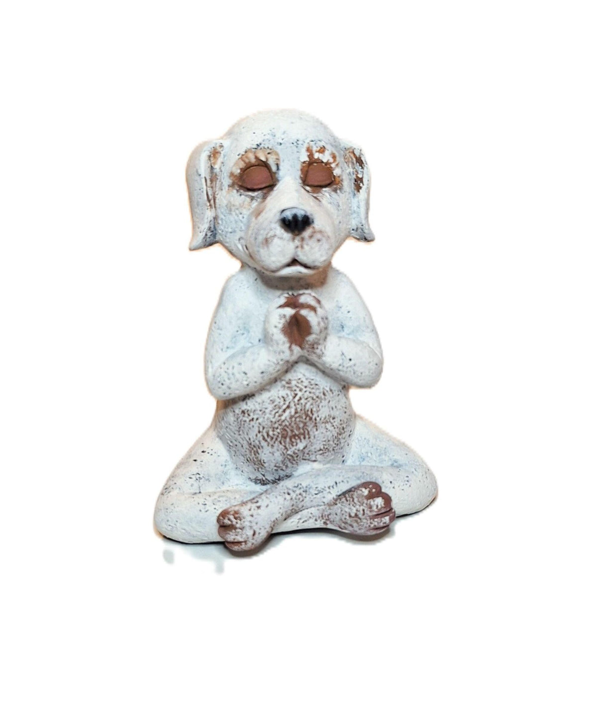 Buddha Pups Meditating Dog Resin Statue, Hand-Painted Artisan Collectible Figurine