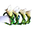 Calla Lily Set of 4 Yellow Center Napkin Rings