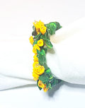 New Yellow Baby Tea Roses Napkin Rings Set of 4 Gift Boxed, Affordable, Made in the USA