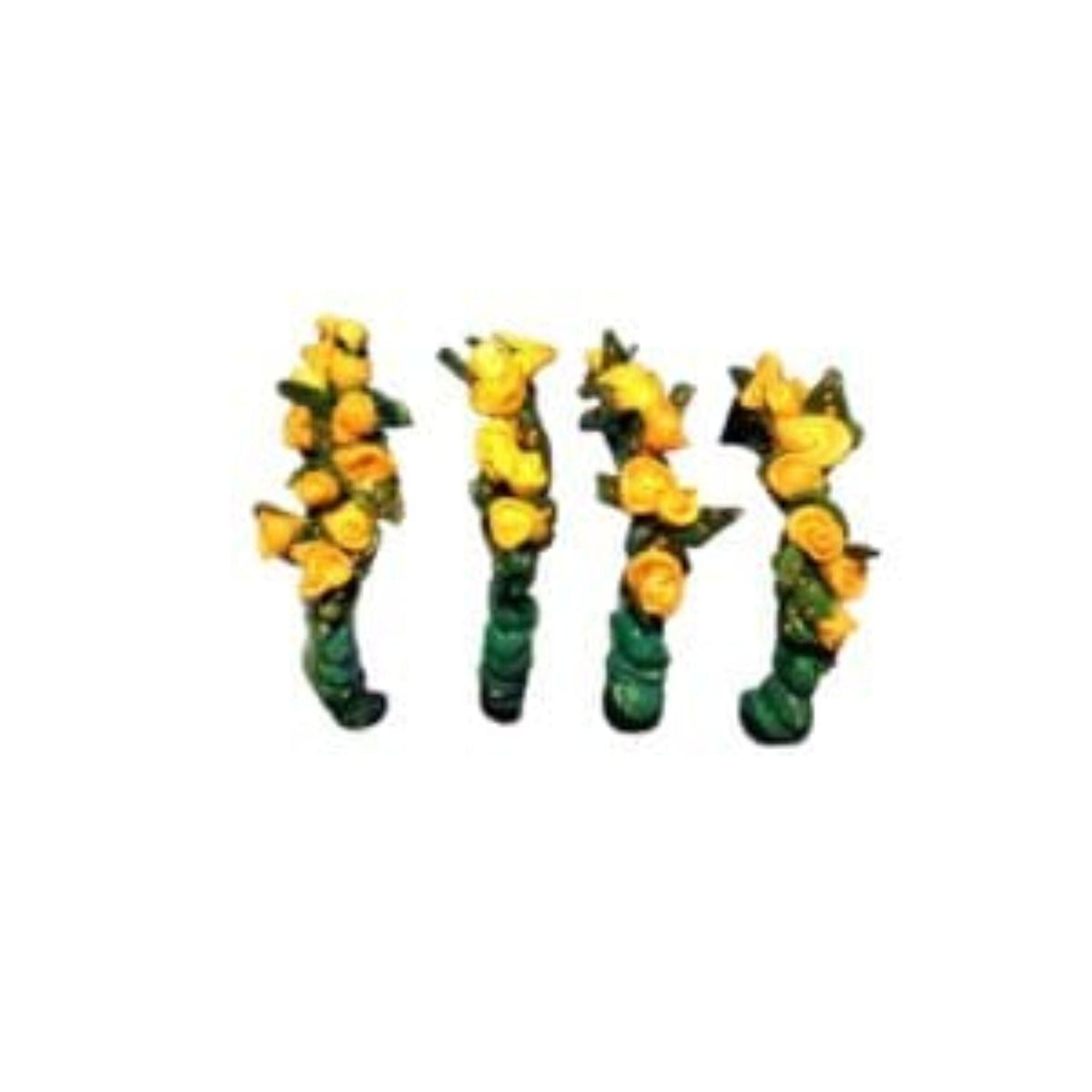 New Yellow Baby Tea Roses Napkin Rings Set of 4 Gift Boxed, Affordable, Made in the USA