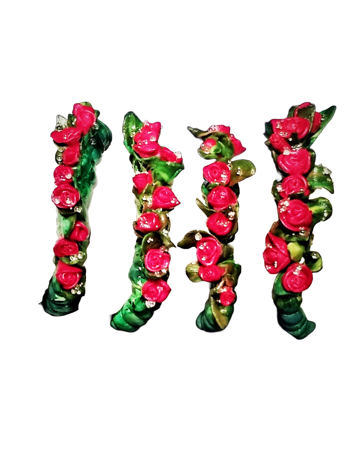 New Red Baby Tea Roses Napkin Rings Set of 4 Gift Boxed, Affordable