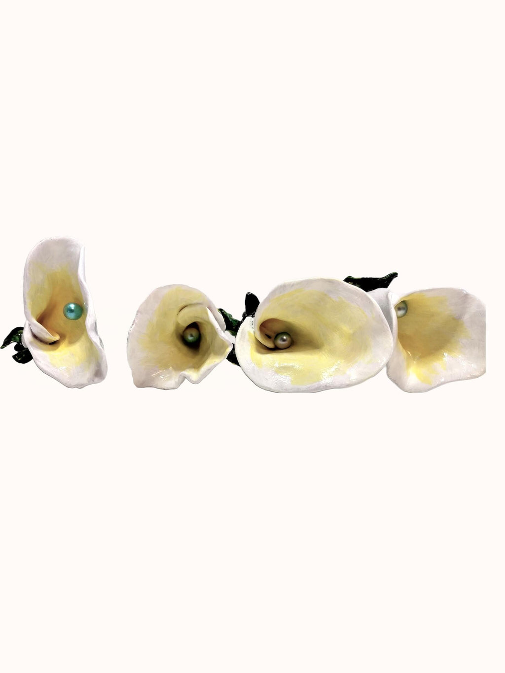 Calla Lily Set of 4 Yellow Center Napkin Rings