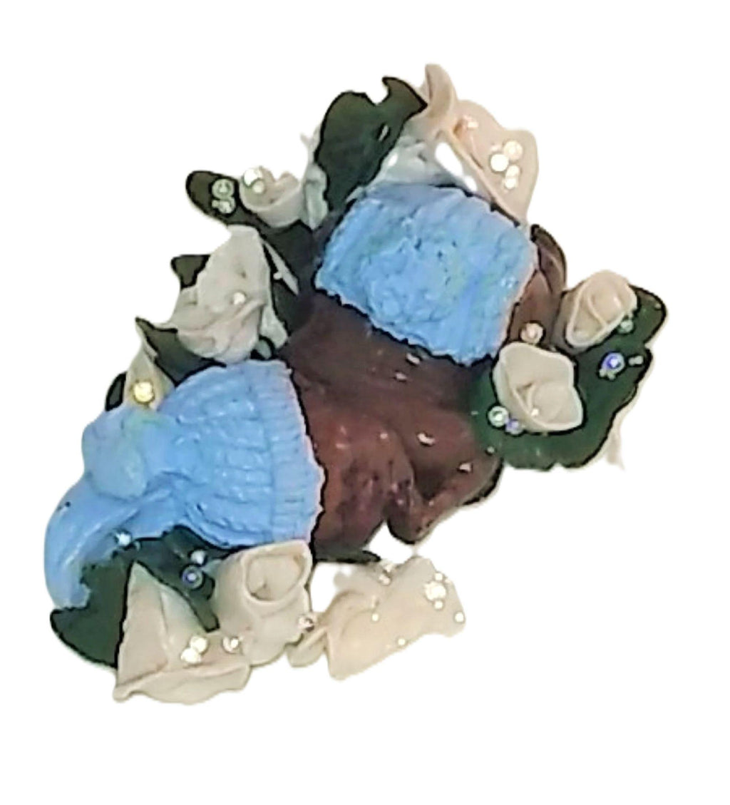 Gender Reveal Fairy Baby Figurine Polymer Ceramic Bunny Hat Baby Shower Décor