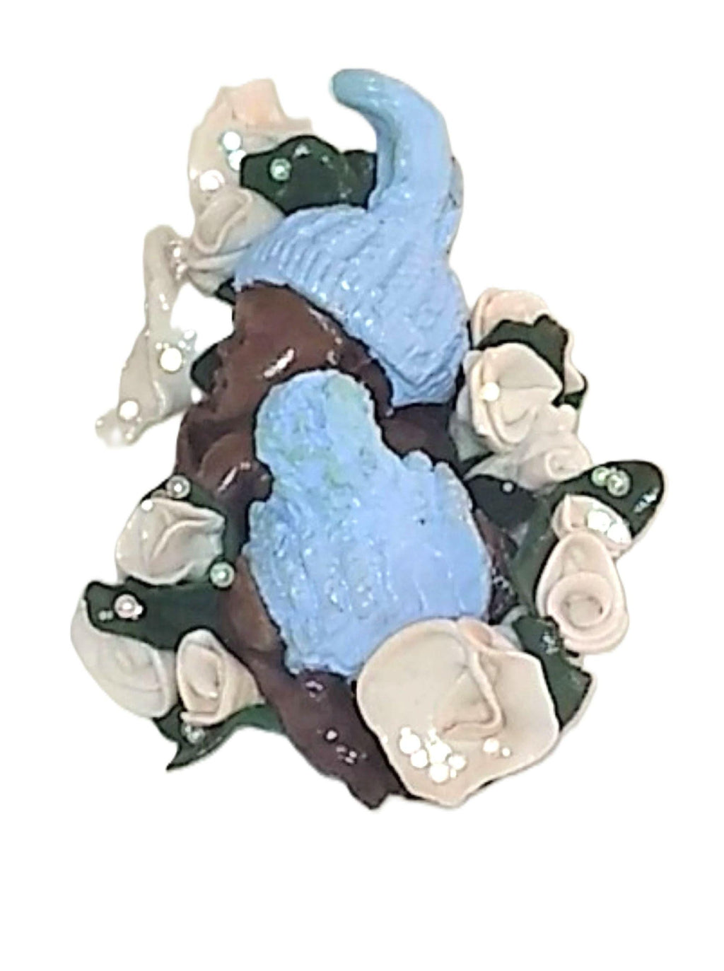 Gender Reveal Fairy Baby Figurine Polymer Ceramic Bunny Hat Baby Shower Décor
