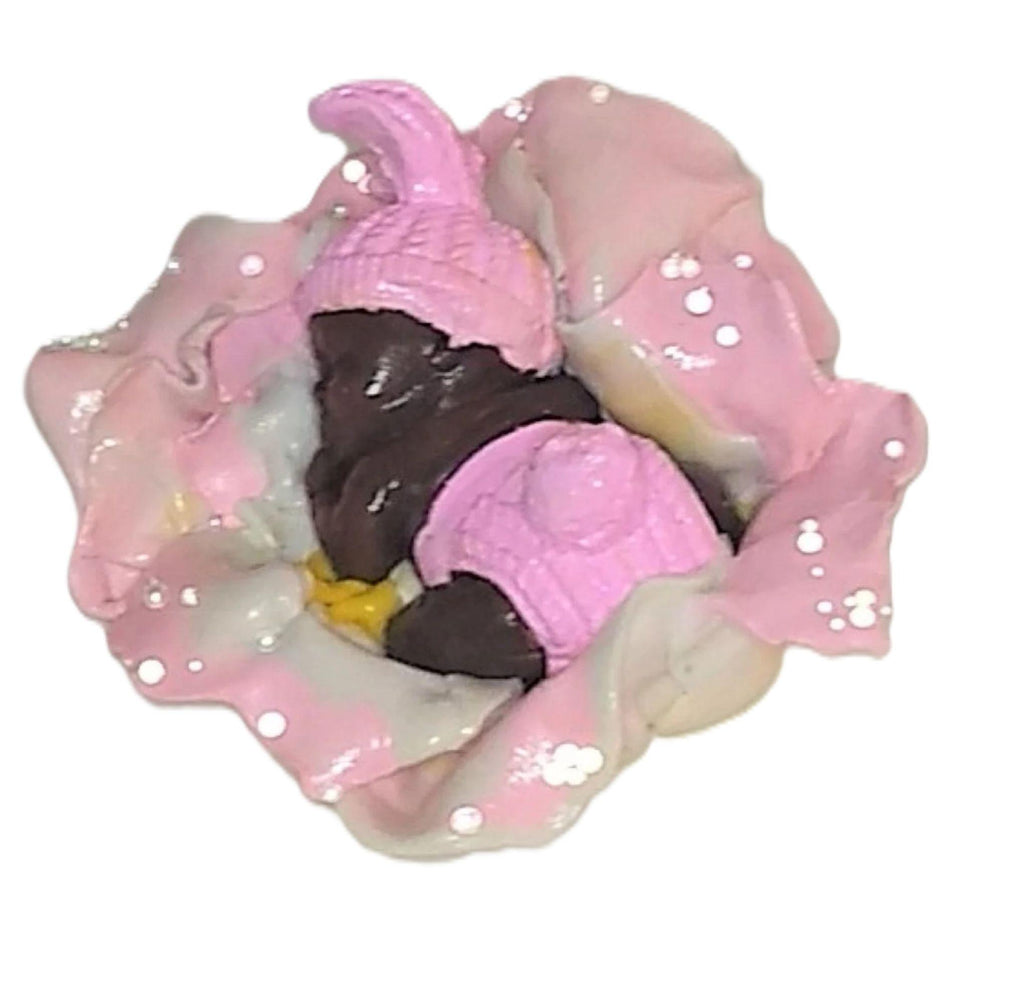 Gender Reveal Fairy Baby Figurine Polymer Ceramic Bunny Hat Baby Shower Décor