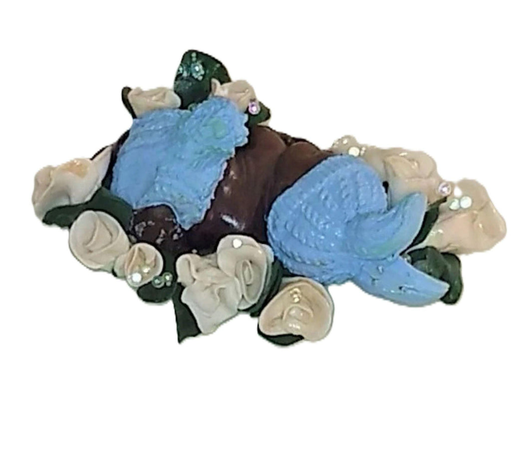 Gender Reveal Fairy Baby Figurine Polymer Ceramic Bunny Hat Baby Shower Décor