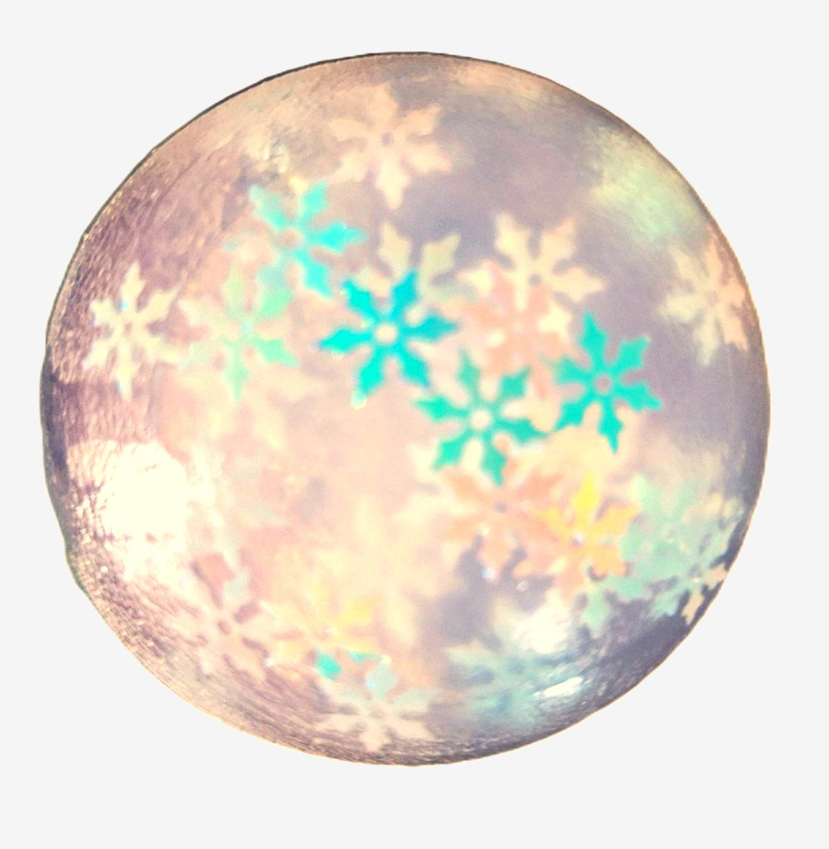 Snowflake Winter Soap Set 6 Clear Vegan Glycerin Rounds, Iridescent, Unscented & Hypoallergenic