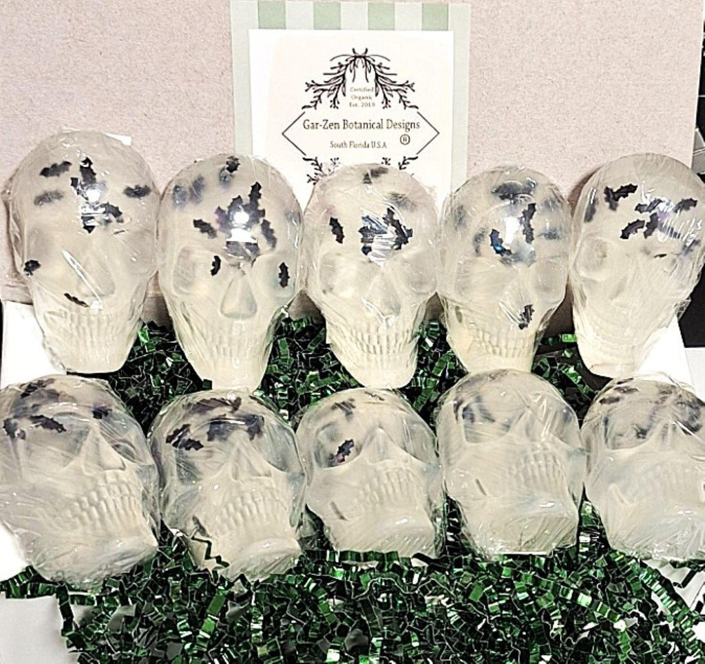Halloween Skull Soaps Case of 1 LB. Individually wrapped Vegan Hypoallergenic Unscented