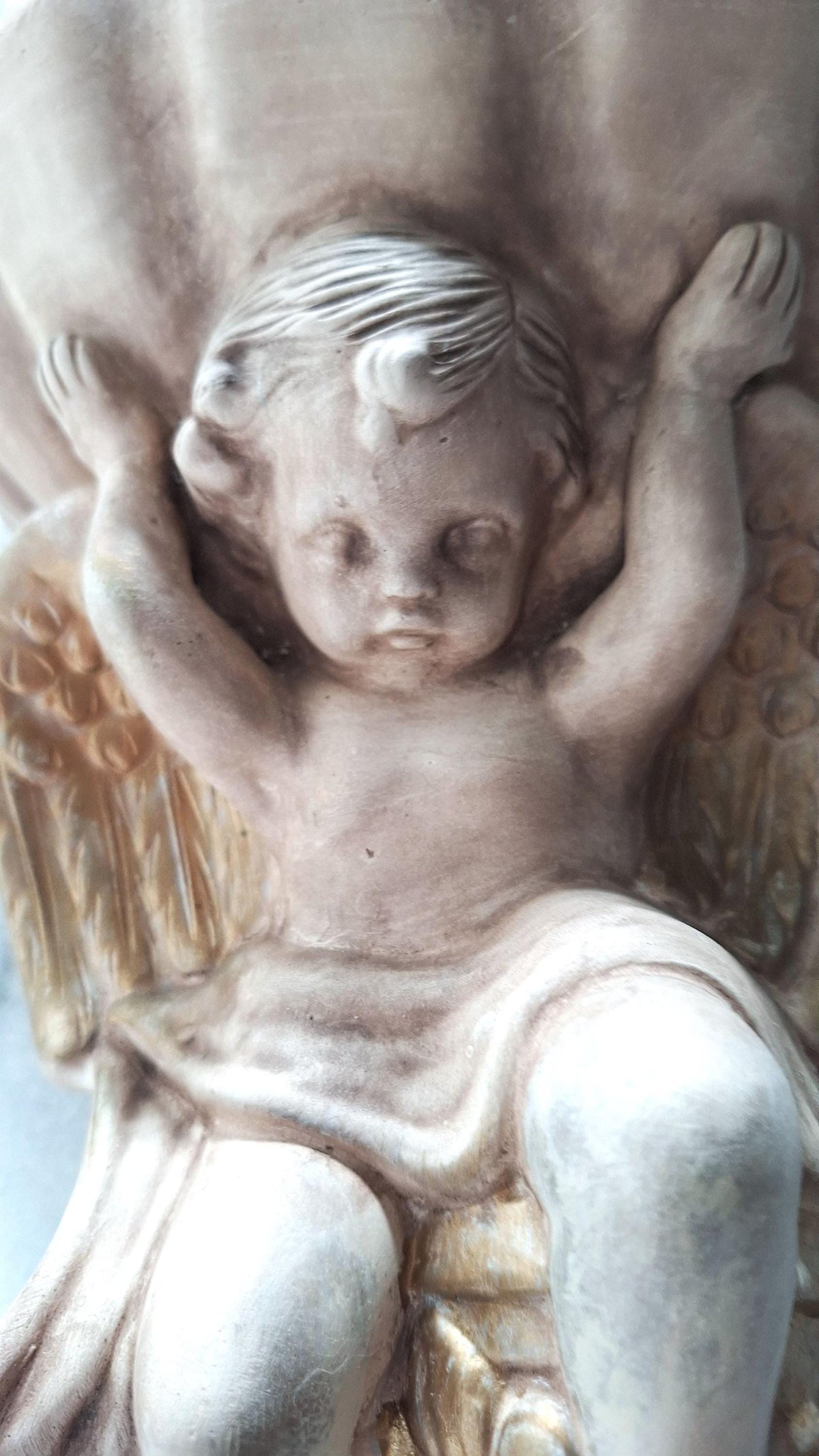 Large Cherub Angel Wall Planter Set Vintage Shell Wall Pocket 10x9x5 Ceramic Wall Décor Pair Indoor/Outdoor Use.