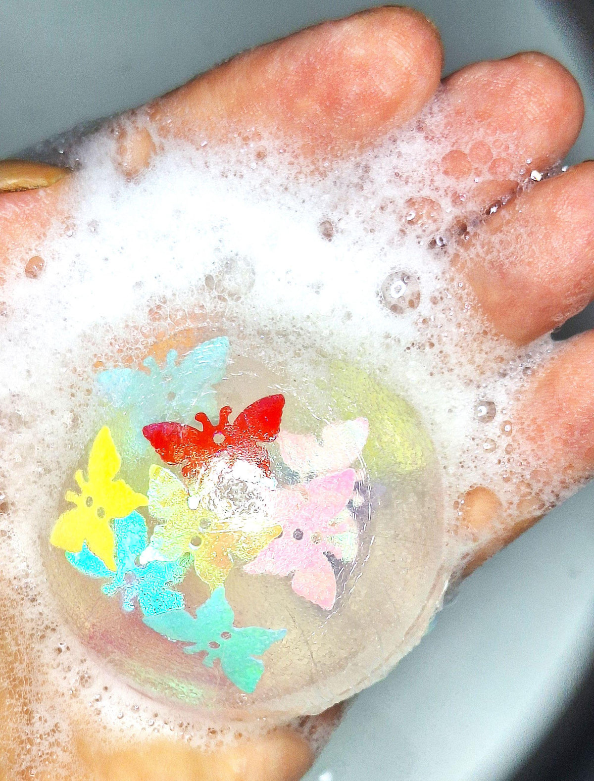 Handmade Butterfly Botanical Soap Set 1 Pound Clear Vegan Glycerin Gift Set Iridescent Butterflies