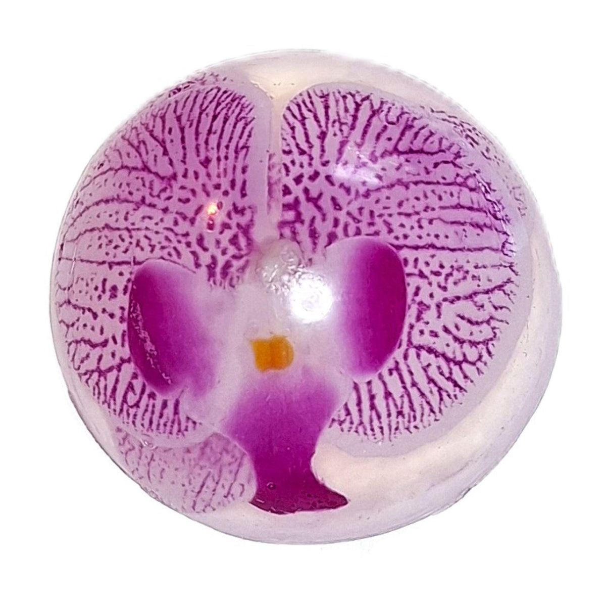 Handmade Orchid Soaps, Clear Vegan Glycerin, Unscented Hypoallergenic, Purple or Yellow, 8 oz Rounds, 2 Pack