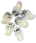 Clear Skull & Bat Glycerin Soap Set 6 Individually Wrapped 4oz Bars, Unscented, Vegan, Gluten Free