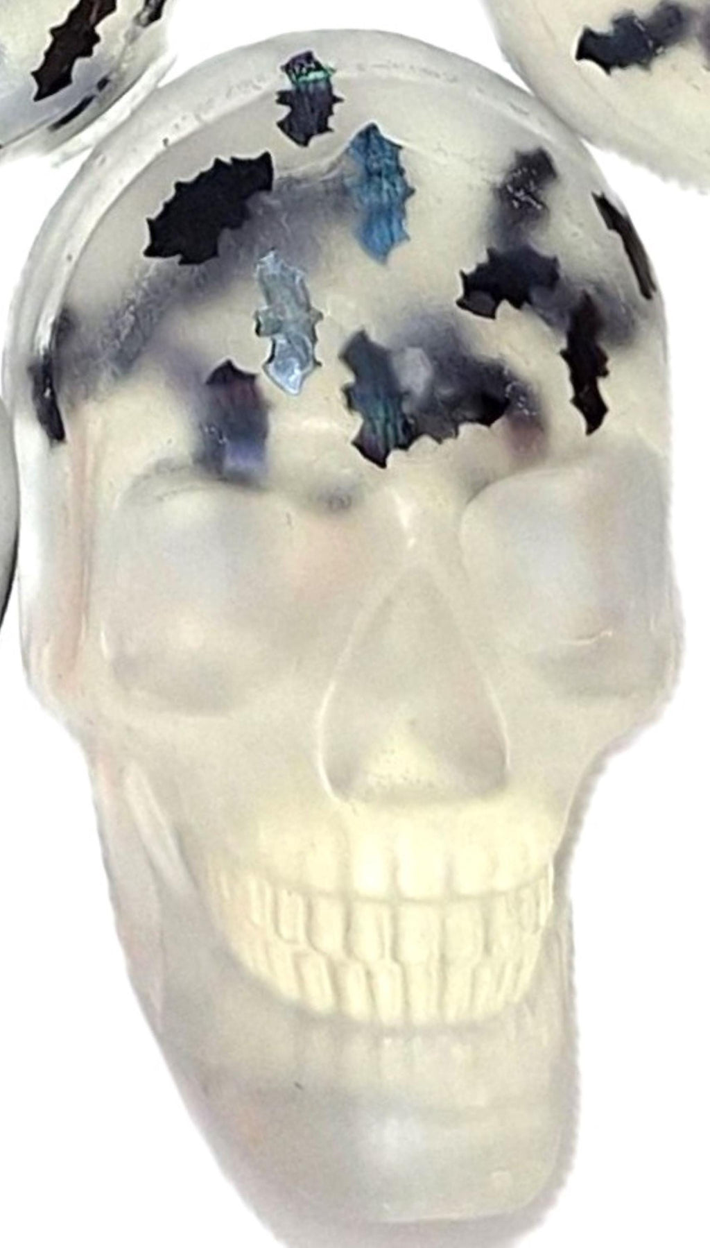 Clear Skull & Bat Glycerin Soap Set 6 Individually Wrapped 4oz Bars, Unscented, Vegan, Gluten Free