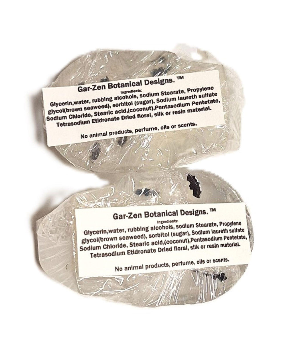 Clear Skull & Bat Glycerin Soap Set 6 Individually Wrapped 4oz Bars, Unscented, Vegan, Gluten Free