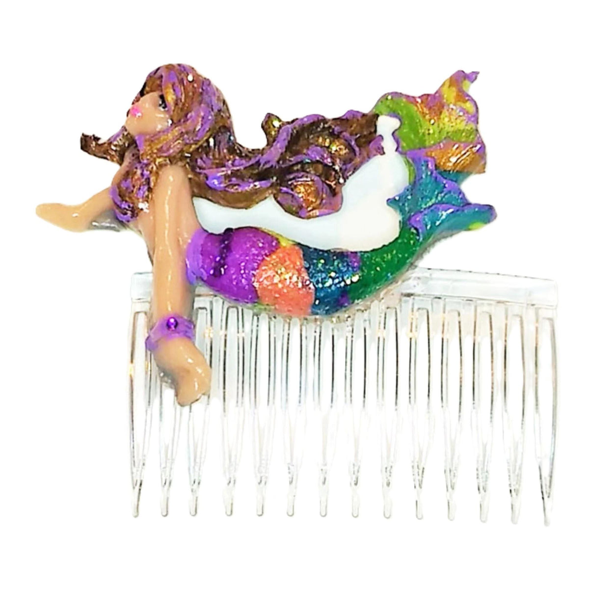 Sparkling Mermaid Hair Combs Set (2) Black Skin Made in the USA