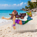 School Fashion Sparkling Mermaid Hair Combs Set (2) Beige Skin Made in the USA