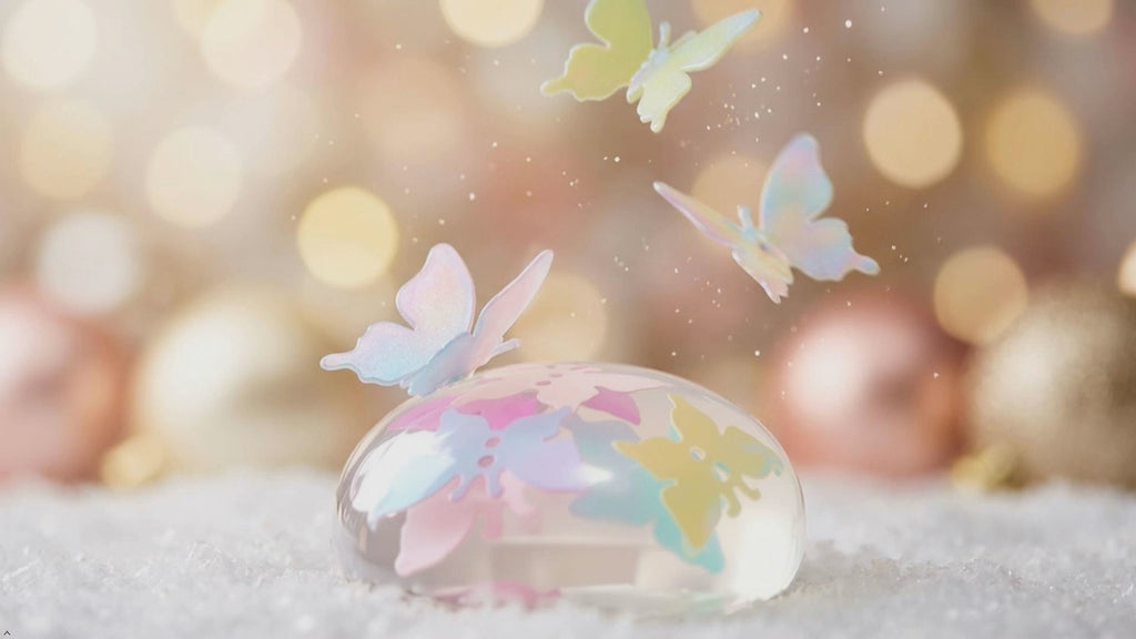 Handmade Butterfly Botanical Soap Set 1 Pound Clear Vegan Glycerin Gift Set Iridescent Butterflies