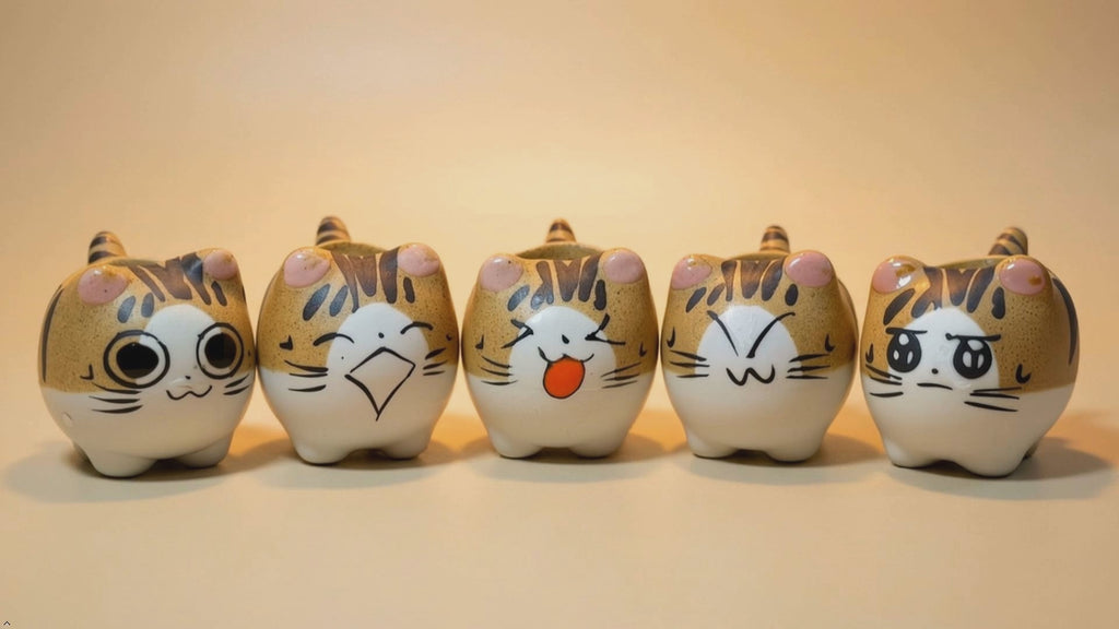 Tiger Kitty Mini Ceramic Cat Pot – Choose Your Kitty Character