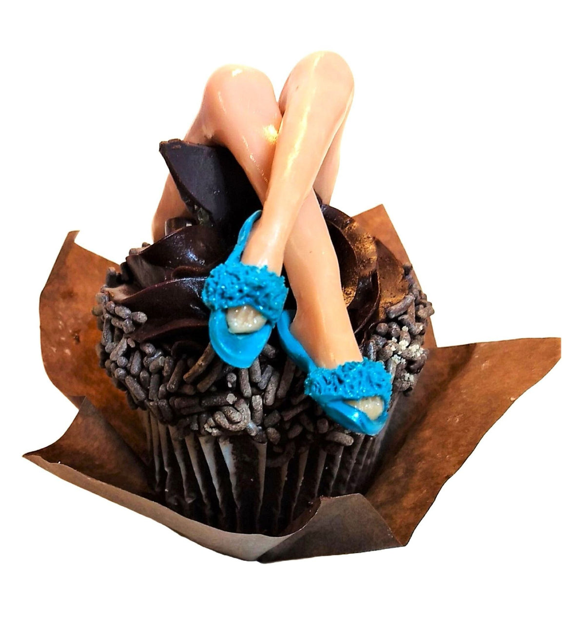 Ceramic Female Legs Cake Topper or Rim Hanger 5” Novelty Party Decoration Assorted Shoes & Skin Tones